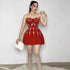 Heavy Industry Beads Diamond Tube Top Bandage One Piece Dress Cocktail Party Dress Mini Dress by Ragazza