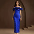 Sexy off Shoulder Beads Rhinestones Bandage One Piece Dress Applique Party Gathering Evening Dress by Ragazza