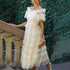 Elegant Waist Tight Lace Maxi Dress Summer High Grade Waist Tight Slimming Dress Women by Ragazza