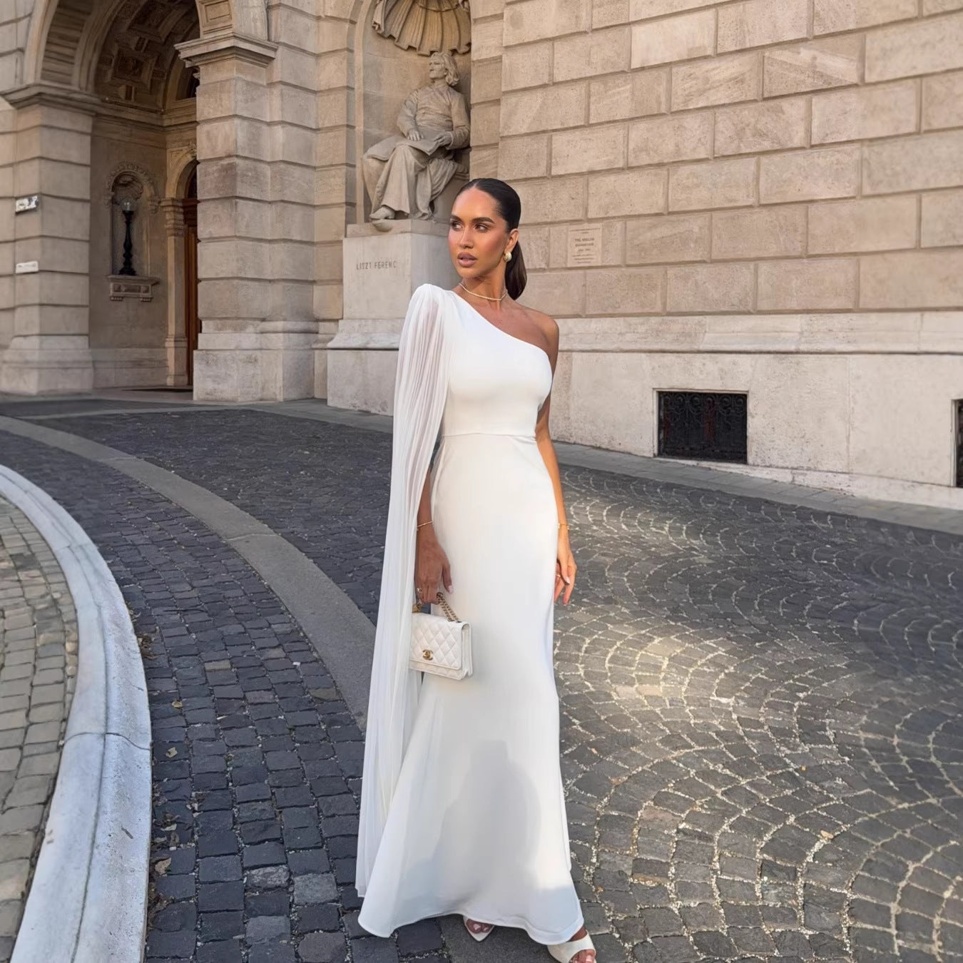 Spring Summer Shoulder Pleated Maxi Dress Holiday Party Women Dress by Ragazza