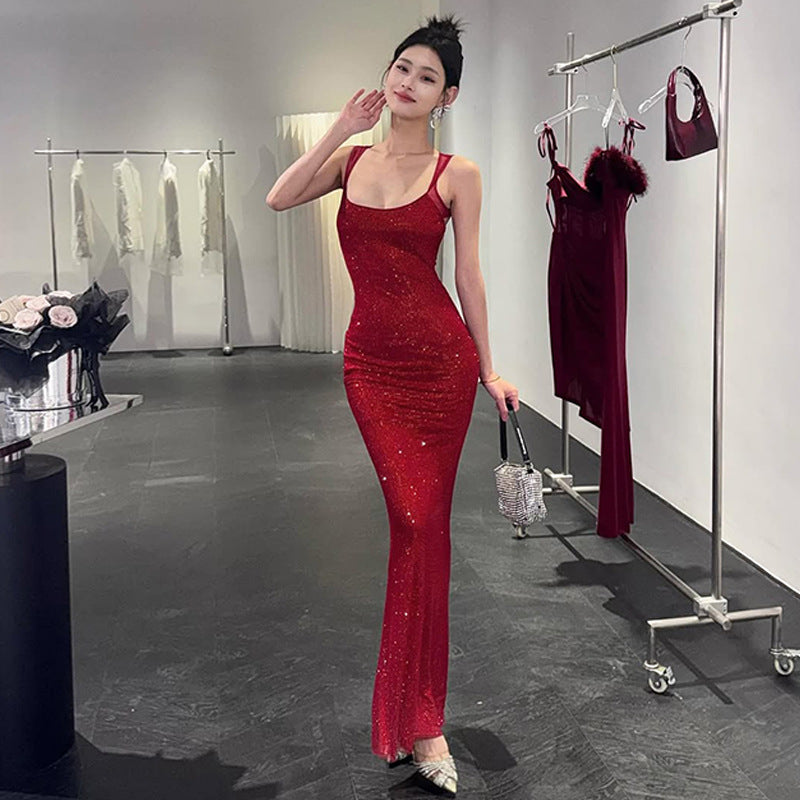 Summer Women Clothing Sexy Backless Mesh Stitching Socialite Slim Dress by Ragazza