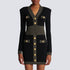 Spring Autumn Women Clothing Gold Silk Stitching High Quality Long Sleeve Waist Trimming Knitted Dress by Ragazza