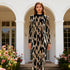Spring Sexy Sexy Trendy Waist Slimming Leopard Print Turtleneck Sheath Dress Women by Ragazza