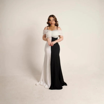 Spring Summer Women Strap Color Matching Pleated Slim Elegance Retro Dress  DestGlow