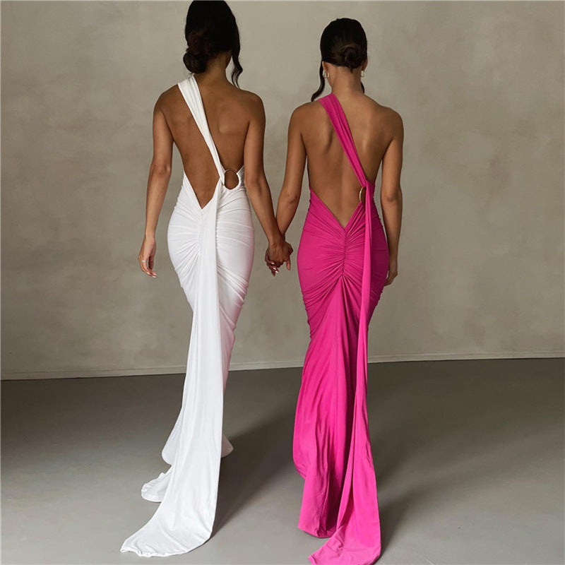Summer Women Clothing Sexy Backless Halter Sheath Slim Fit Evening Dress Dress for Women by Ragazza