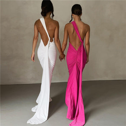 Summer Women Clothing Sexy Backless Halter Sheath Slim Fit Evening Dress Dress for Women by Ragazza