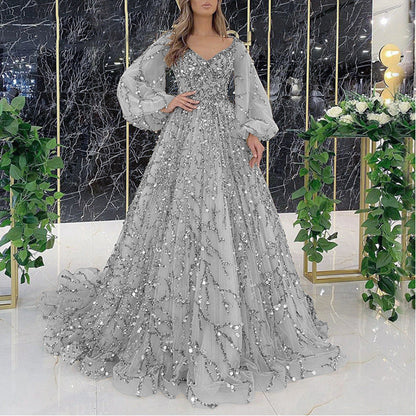 Gold Heavy Industry Beads Luxury Evening Dress Sexy Socialite Aura Queen Maxi Dress by Ragazza