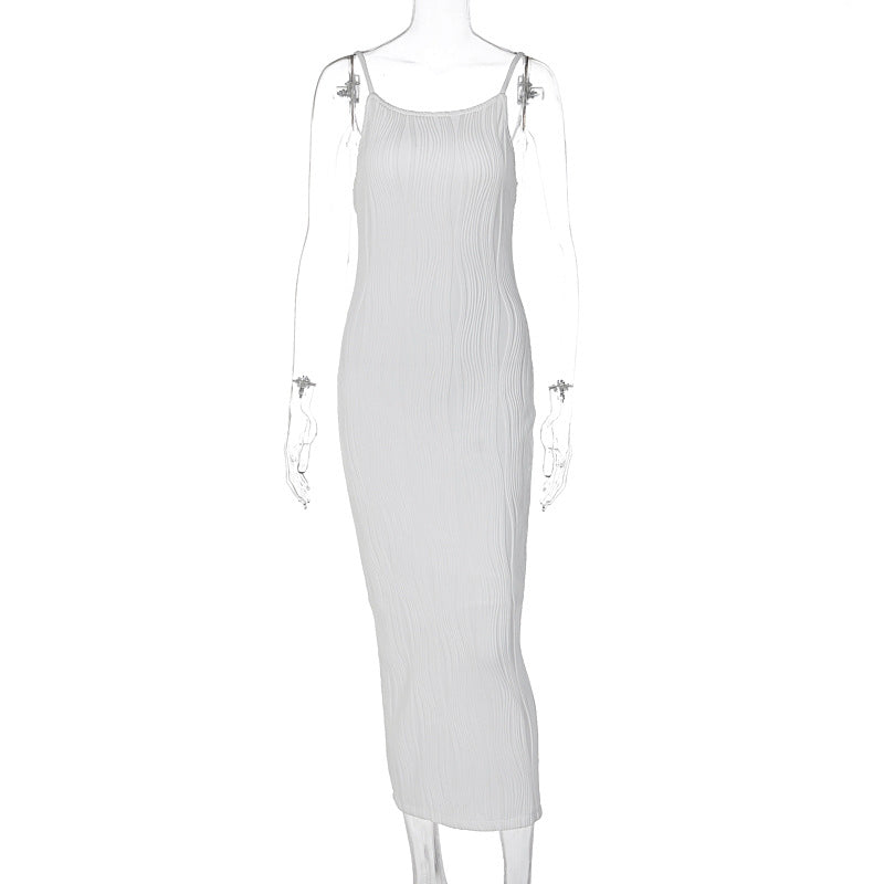 Summer Three Dimensional Line Sexy Sling Slim Fit Dress Women Clothing by Ragazza