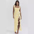 Summer French Strap Wooden Ear Sexy Split Printing Dress by Ragazza
