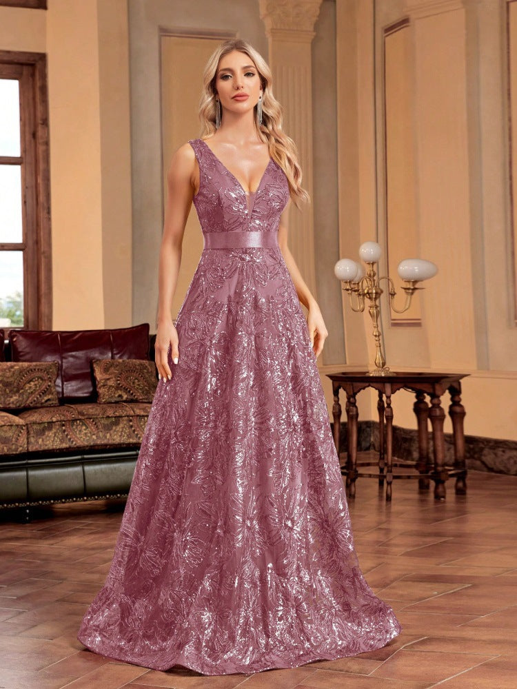 Deep V Plunge Dress Sexy Dress Backless Slim Fit Fishtail Bridesmaid Cocktail Evening Dress Women by Ragazza