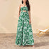 Summer Printed Halter Dress Sexy Sexy Backless Hollow Out Cutout out Cinched Vacation Maxi Dress  DestGlow