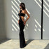 Autumn Women Clothing Sexy Tube Top Halter Lace up Backless Slit Dress by Ragazza