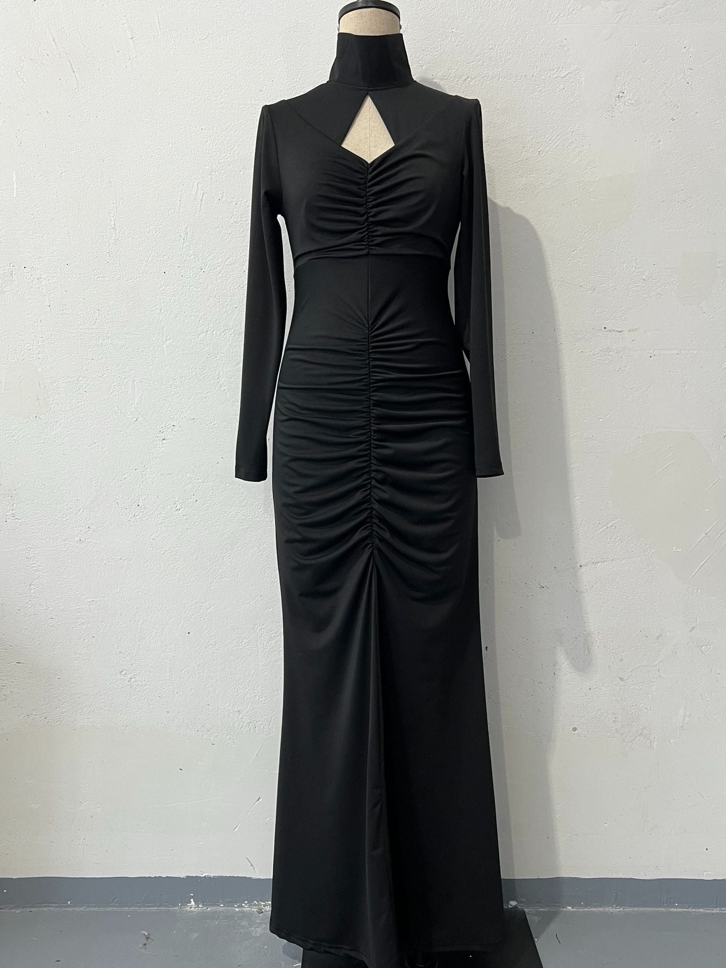Autumn Slim Fit Exposed Back Waist Tight Hip Bag Special Dress