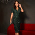 Sexy Retro Green Sequ Dress Office Evening Dress Women Clothing by Ragazza