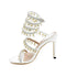 Black White Champagne 10cm Stiletto Heel Small round Toe Rhinestone Pearl High Heel Women Sandals Summer Heels  DestGlow