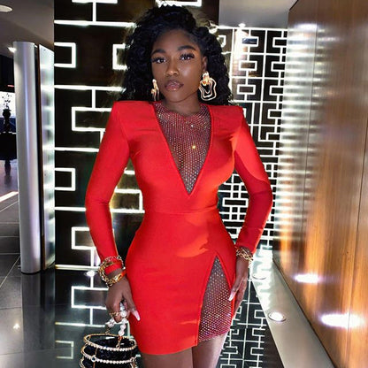 Dress Women Spring Autumn High Grade Small Fashionable Sexy Tight Hip Sexy Night Show Long Sleeve by Ragazza