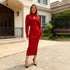 Spring Sexy Wind Waist Slimming Half Turtleneck Pullover Dress Two Piece Sets Women by Ragazza