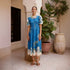 Personalized Floral Lantern Sleeve Waist Controlled round Neck Dress  DestGlow