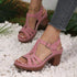 Wedge Open Toe Peep Toe Sandals Women Chunky Heel Buckle Hollow Out Cutout out Beach Slippers  DestGlow