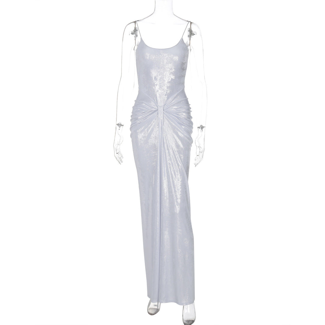 Sexy Adult Lady like Woman Women Clothing Crumpled Twisted Tight Waist Tall Slim Long Sling Dress by Ragazza