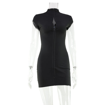 Solid Color Slim Fit Skinny Sexy Cutout Dress by Ragazza