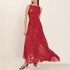 Summer Lace Backless Slim Fit Jacquard Red Irregular Asymmetric Dress Women Dress by Ragazza