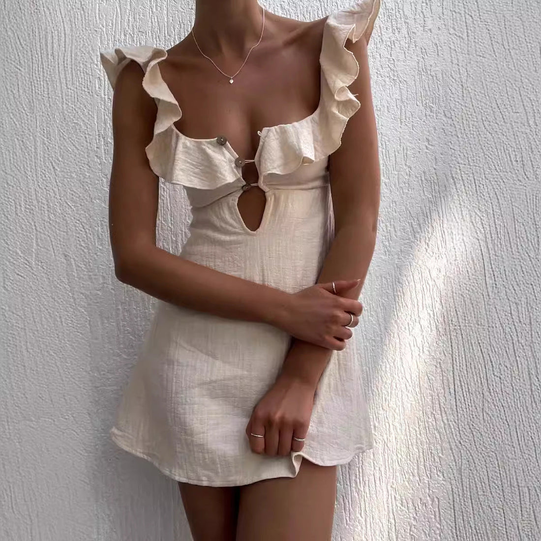 Sexy Ruffled Spaghetti Straps Dress Women by Ragazza