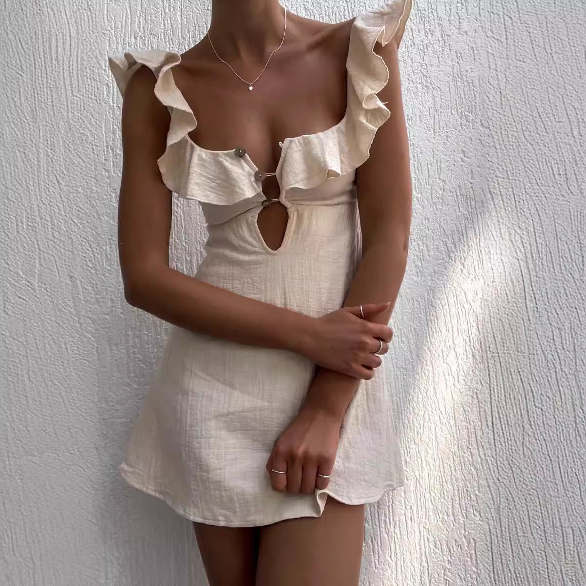 Sexy Ruffled Spaghetti Straps Dress Women by Ragazza