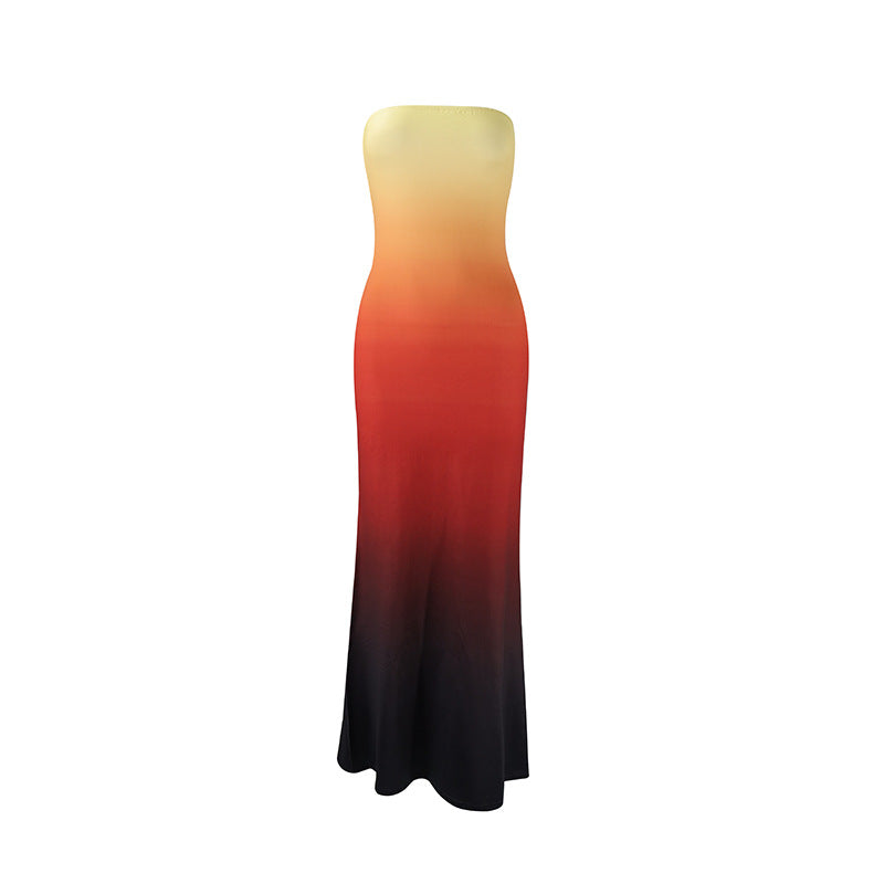 Summer High Class Elegant Sexy Bandeau Slim Fit Long Holiday Dress by Ragazza