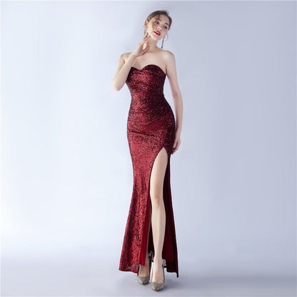 Heavy Industry Shrink Fold Wrinkle Craft Simple Retro Tube Top Evening Dress by Ragazza