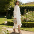 Spring High Neck Ruffled Maxi Dress Bell Sleeve Irregular Asymmetric Neck Loose Slimming Two Piece Dress by Ragazza