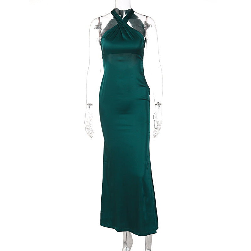 Sexy Solid Color Slim Sleeveless Backless Dress Women by Ragazza