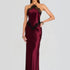Patchwork Lace Maxi Dress Sexy Slim Fit Halter Waist Tight Elegant Dress  DestGlow