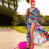 Summer Women Printed Sexy Dress Vacation Split Deep V Plunge Dress by Ragazza