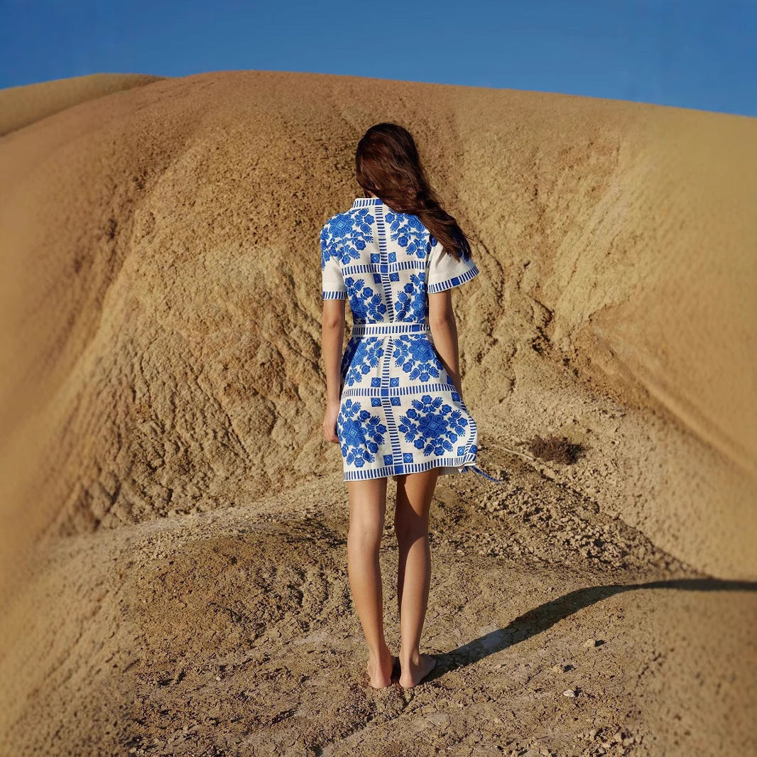 Summer Trade Casual Women Clothing Printed Lace up Dress by Ragazza