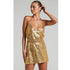 Autumn Winter Women Clothing Dress Sleeveless Sexy Nightclub Sequ V neck Strap Short Dress by Ragazza