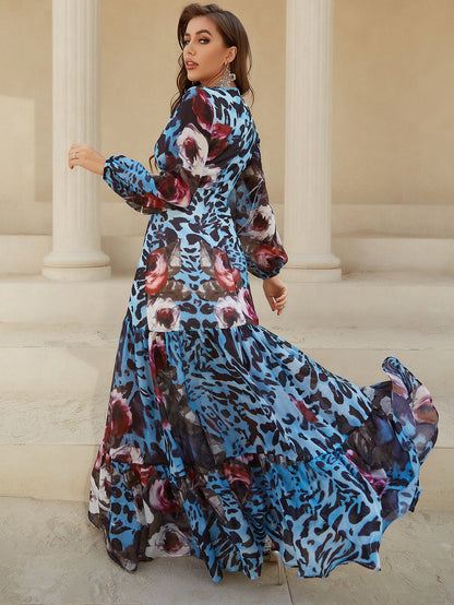 Leopard Print Long Sleeve Dress by Ragazza
