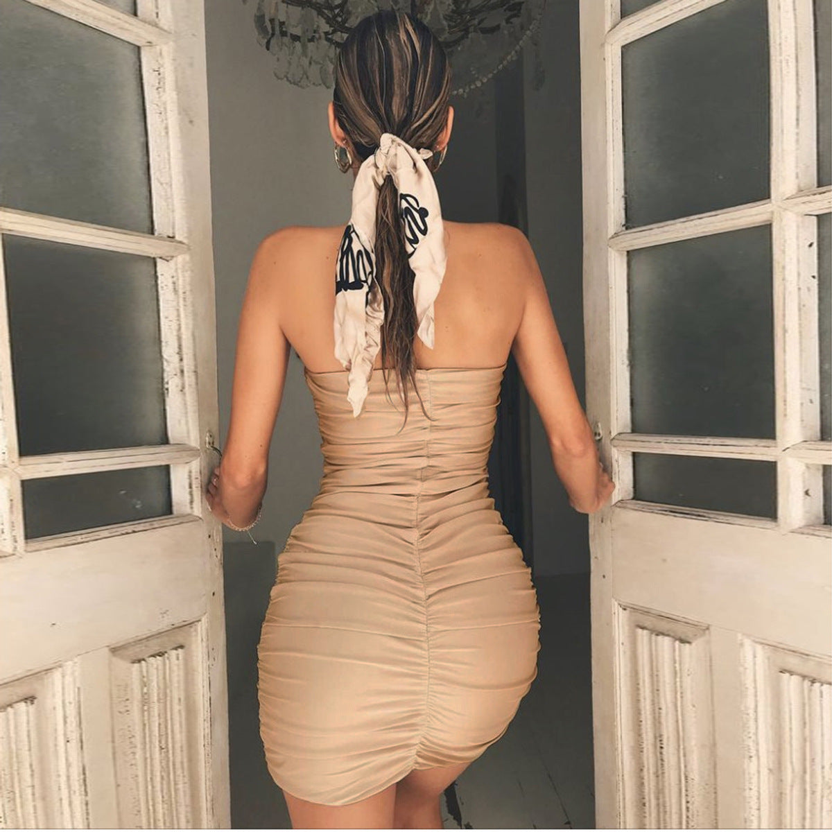Spring Summer Women Clothing Sexy Tube Top Nightclub Ruffle Hip Dress by Ragazza