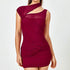 Mesh Dress Sexy Hollow Out Cutout Sloping Shoulder Backless Hip Fold Short Dress by Ragazza