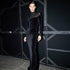 Autumn Winter Women High Collar Long Sleeve Elegant Graceful Slim Solid Color Slimming Dress by Ragazza