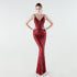 Heavy Industry Sequin Slim Deep Fishtail Evening Dress by Ragazza