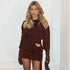 Women Clothing Autumn Dignified Hollow Out Cutout Lace up Waist Controlled Slimming Sheath Dress by Ragazza