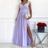Women Clothing Sleeveless Backless Solid Color Wide Hem Split Women Clothing Dress by Ragazza