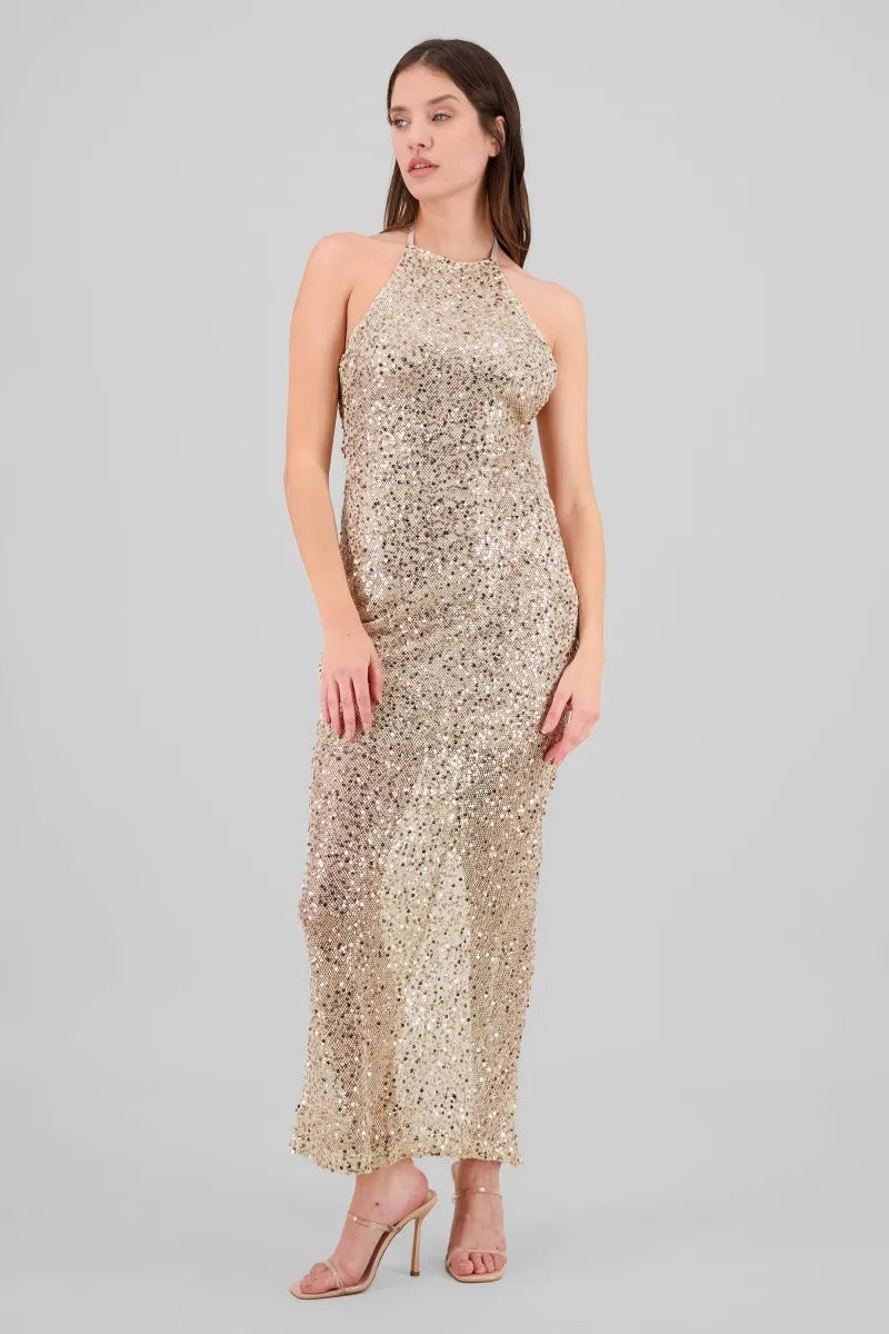 Popular Sexy Backless Slit Sequined Hip Wrapped Elegant Slim Fit Cocktail Evening Dress by Ragazza