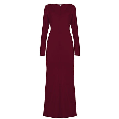 Autumn Winter Sexy Dress Solid Color Sheath Slim Slimming Dress by Ragazza