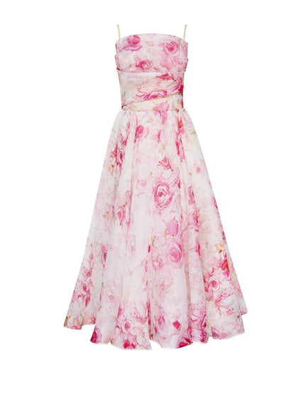 Summer Women Clothing Tube Top Sleeveless Printed Large Swing Dress by Ragazza