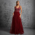 Women Elegant Suspender Evening Dress V neck A line Long Party Evening Dress Annual Meeting Catwalk Dress by Ragazza