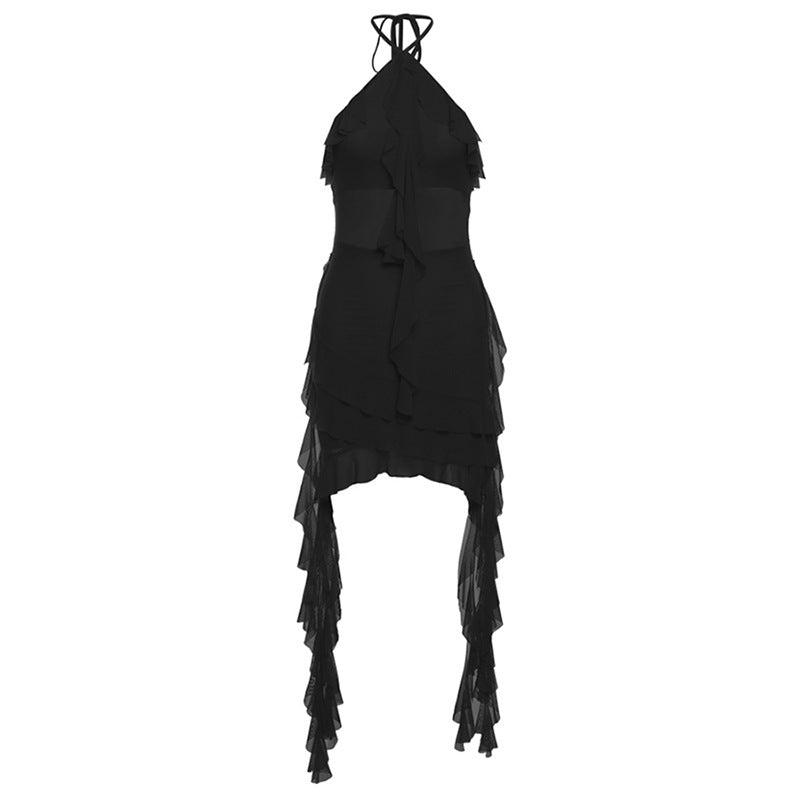 Summer Women Clothing Solid Color Slim High Waist Street Halter Backless Dress by Ragazza