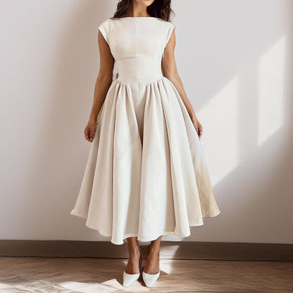 Spring French Sexy Elegant Waist Slimming Sleeveless Back Hollow Out Cutout Dress by Ragazza