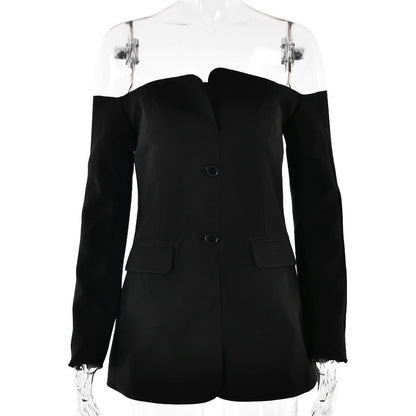 Sexy Tube Top Long Sleeve Dress Backless Slim Fit Hip Dress by Ragazza